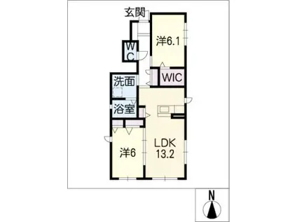 リラフォート(2LDK/1階)の間取り写真
