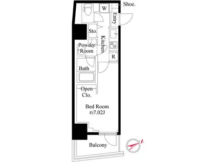 N-FLATS三ノ輪(1K/3階)の間取り写真
