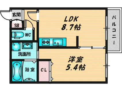 OGAR COURT FUSE(1LDK/3階)の間取り写真