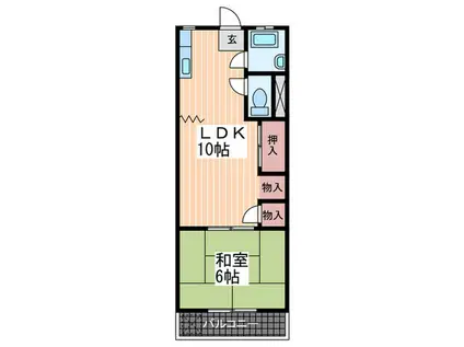 大前ビル(1LDK/2階)の間取り写真
