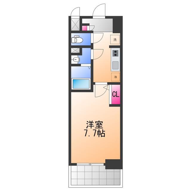 SOPHIA COURT鳳(1K/8階)の間取り写真
