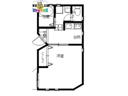 メルセデス(1K/2階)の間取り写真