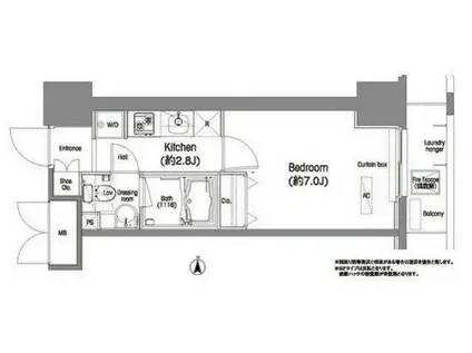コンフォリア西蒲田(1K/10階)の間取り写真