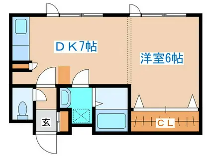 ラフィーネ南郷(1DK/4階)の間取り写真