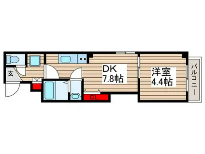 MAISON DE LILY(1DK/2階)の間取り写真