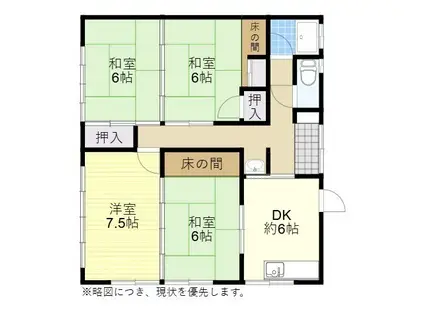 クレストビュー(4DK/1階)の間取り写真