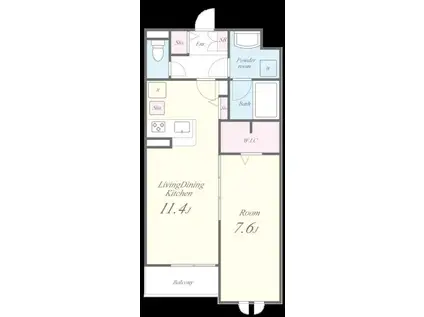 ユーフォリア本中山(1LDK/1階)の間取り写真