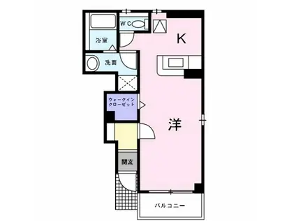 グレンツェントA(ワンルーム/1階)の間取り写真