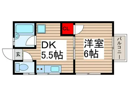 ヒルズルネッサンス(1DK/1階)の間取り写真