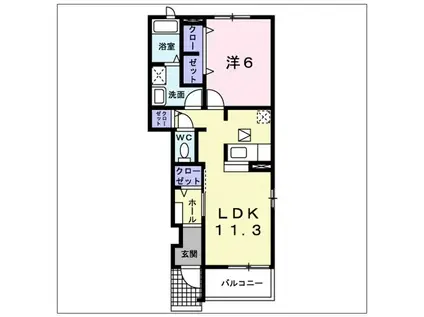 グラースメゾン(1LDK/1階)の間取り写真