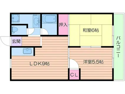 レジデンステンヨー(2LDK/2階)の間取り写真