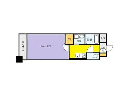 プレジール(1K/4階)の間取り写真