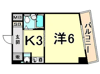 フォレスト(1K/2階)の間取り写真