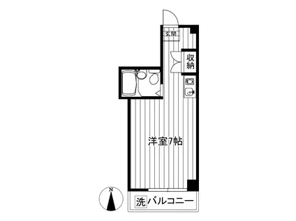 カーサフジイ(ワンルーム/2階)の間取り写真