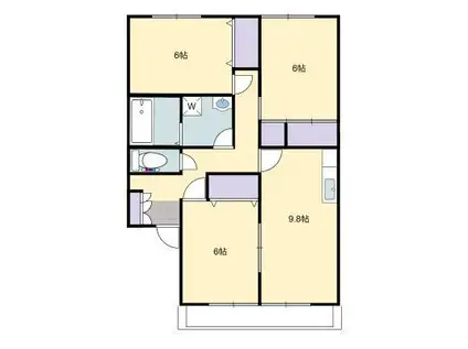 セジュール鳥居原(3LDK/2階)の間取り写真