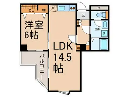 パール・ラ・フォーレ(1LDK/3階)の間取り写真