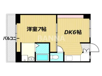 ヴィラナリー備前1号棟(1DK/4階)の間取り写真