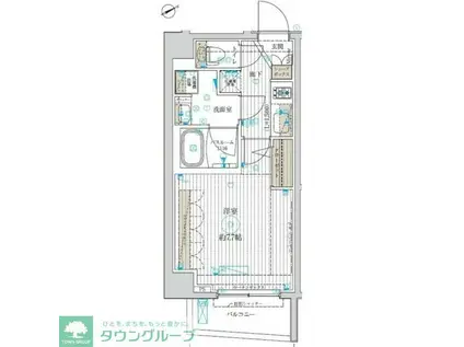 フュージョナル千住大橋(1K/1階)の間取り写真