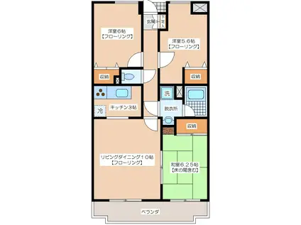 成城七番館(3LDK/3階)の間取り写真