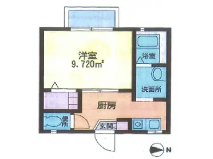サークルセブン(1K/1階)の間取り写真