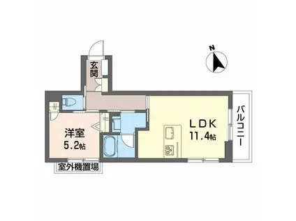 シャーメゾン コア八日町(1LDK/3階)の間取り写真