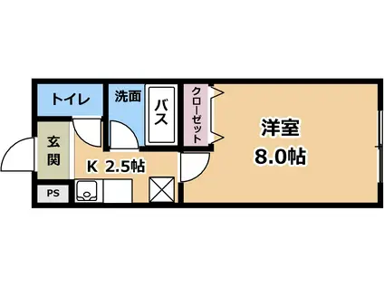 EM1022(1K/1階)の間取り写真