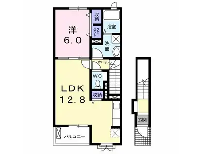 コオリナ・セリーヌ・七番館(1LDK/2階)の間取り写真