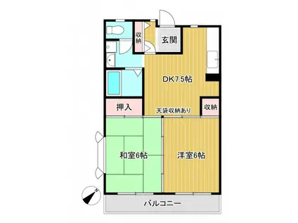 シャルム宮崎台(2DK/2階)の間取り写真