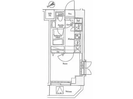 プレミアムキューブ新中野(1K/5階)の間取り写真
