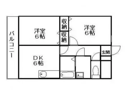 スカイマンションE棟(2DK/3階)の間取り写真