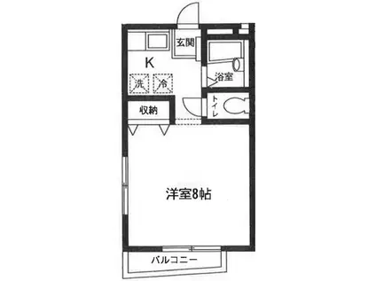 セルバK(1K/2階)の間取り写真