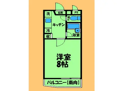 ベルガーデン(1K/3階)の間取り写真