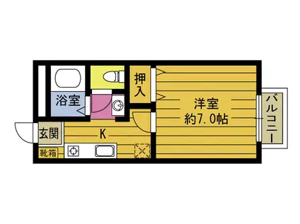 ソレジオタナカ(1K/1階)の間取り写真