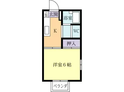 ハイツKATAOKA(1K/1階)の間取り写真