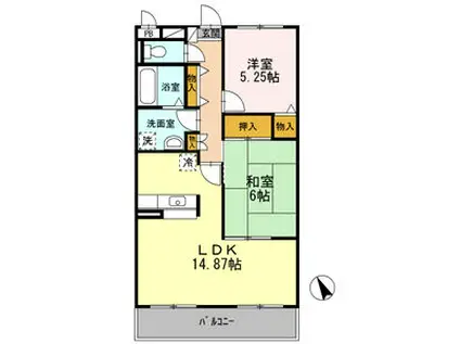 コート辻(2LDK/3階)の間取り写真