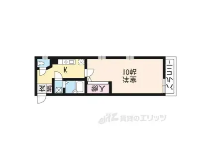 プレシャスコート(1K/2階)の間取り写真