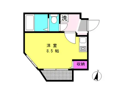 ベレールたまプラーザ(ワンルーム/3階)の間取り写真