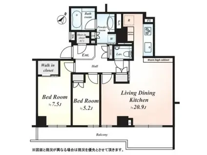 ザ・パークハウス碑文谷三丁目(2LDK/3階)の間取り写真