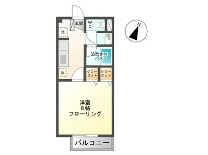 サープラスエクセラン(1K/2階)の間取り写真