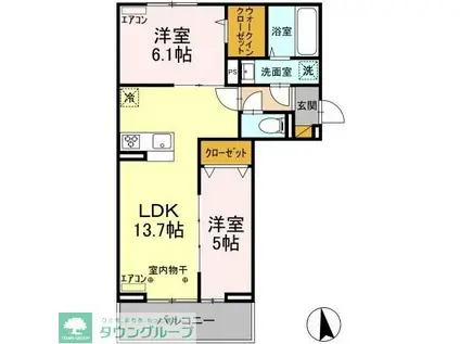 ガーネット(2LDK/2階)の間取り写真