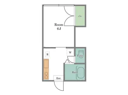 第73シンエイ(1K/1階)の間取り写真