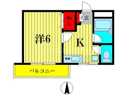 プライムハイツ(1K/3階)の間取り写真