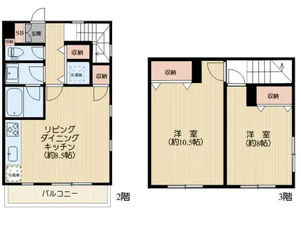フォレストコートヤマグチ(2LDK/2階)の間取り写真