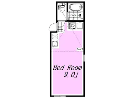 ユナイト末吉ミネストローネ(ワンルーム/1階)の間取り写真