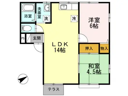 アネックス木場 A・B・C(2LDK/1階)の間取り写真