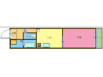 グランヒル7(1DK/5階)の間取り写真