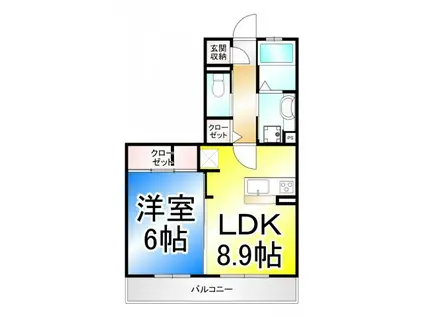 レジデンス令和(1LDK/3階)の間取り写真