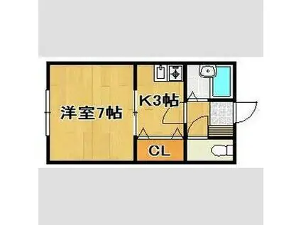 ハイツ愛里須(1K/2階)の間取り写真