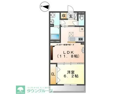 東武野田線 藤の牛島駅 徒歩5分 3階建 新築(1LDK/1階)の間取り写真