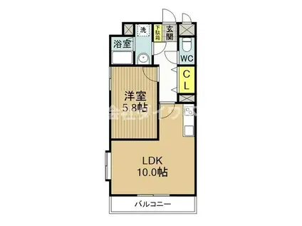 グランデュール(1LDK/3階)の間取り写真